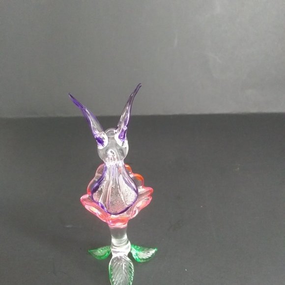 glass hummingbird figurine sweet and delicate approx. 4" tall - Picture 7 of 15